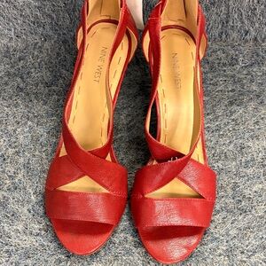 Nine West Red Strappy Heels